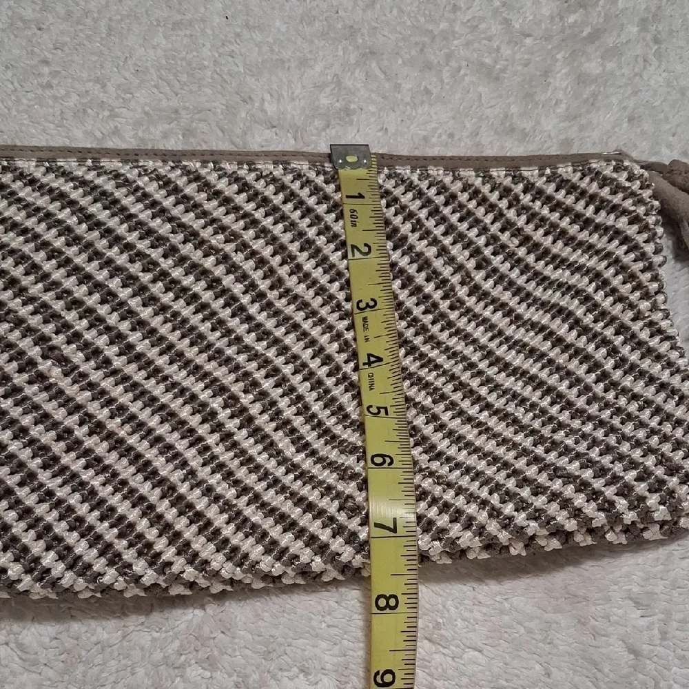 Chico's Woven Beige and Cream Clutch